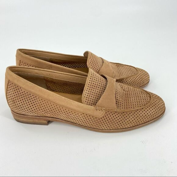 Corso Como Carlynee Tan Leather Slip On Perforated Casual Loafers 7.5 - Picture 7 of 16